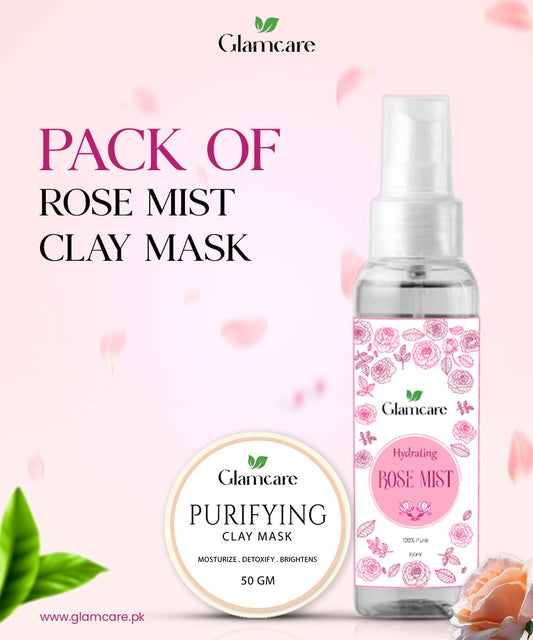 Pack of (Clay Mask + Rose Mist)